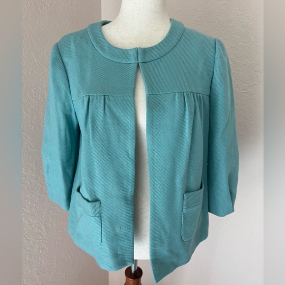 Tabitha Jackets & Blazers - Vintage Anthropologie wool Tabitha jacket blazer in turquoise sz 6